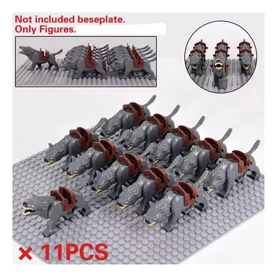 (11PCS Grey Wargs Wolf) Lord Of The Rings Toy Action Mini Figures Fit Lego