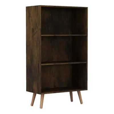 (Rustic Brown, Pine) 60cm Wide Tier Bookcase Storage Cabinet Scandinavian Style Legs Dining Room