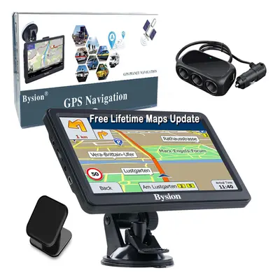 Sat Nav with Bluetooth&AV-IN, inch GPS Navigation for Car Truck Motorhome, UK Ireland Europe Map