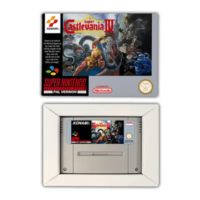 (Game with BOx) Action Game for Super Castlevania IV 4- Game Cartridge with Box for EUR PAL bit 