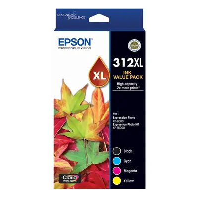 Epson 312XL Colours Ink Cartridge Toner Value Pack C13T183A92 Genuine Original