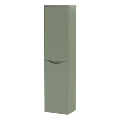 Wall Hung Soft Close Door Tall Unit, 400mm - Satin Green