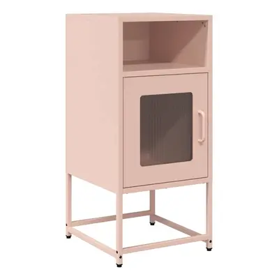 (pink) vidaXL Bedside Cabinet Black 36x39x78 cm Cold-rolled Steel bedside table