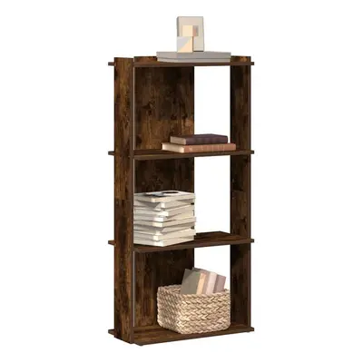 vidaXL Bookcase 3-Tier Smoked Oak 60x30x120 cm Engineered Wood