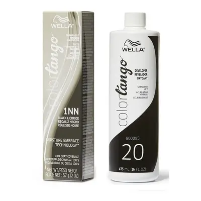 (1NN Black Licorice + Developer (Vol. 20) 16oz) Wella Color Tango 1NN Black Licorice Permanent C