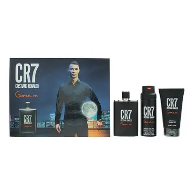 Cristiano Ronaldo Cr7 Game On Gift Set: 100ml EDT Spray + 150ml Shower Gel + 150ml Body Spray