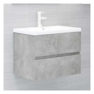 vidaXL Sink Cabinet with Built-in Basin Concrete Grey Engineered Wood Basin