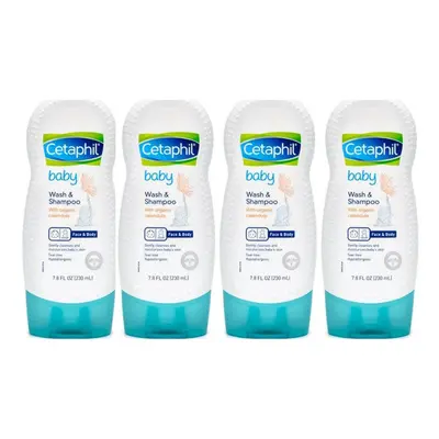 Cetaphil Baby Wash and Shampoo with Organic Calendula 7.8 Ounce (Pack of 4)