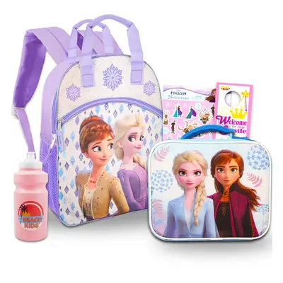 Disney Frozen Backpack for Girls - Bundle with Elsa and Anna Reflective Backpack and Lunch Inclu