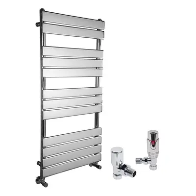 (Chrome, x 600mm) WarmeHaus Designer Bathroom Flat Panel Heated Towel Rail Radiator Ladder Rad w