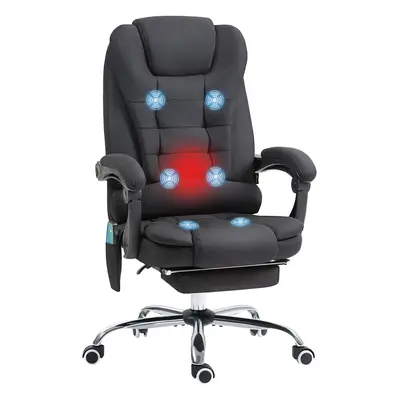 Vinsetto Heated Vibration Massage Office Chair with Footrest,Black