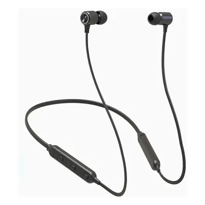 (Black) In-Ear Sports Headphones Bluetooth Wireless Noise Reduction Neckband Earphone with Mic