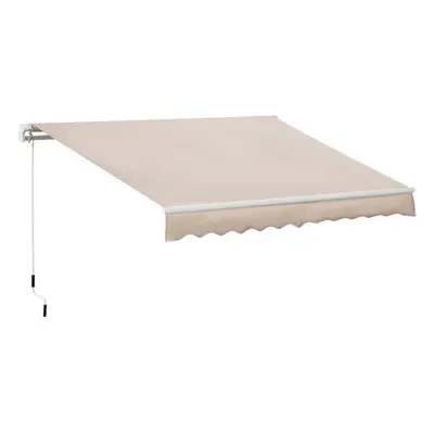 Outsunny Manual Retractable Awning Garden Shelter Canopy x 2m Beige