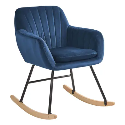 Rocking Chair LIARUM Velvet Navy Blue