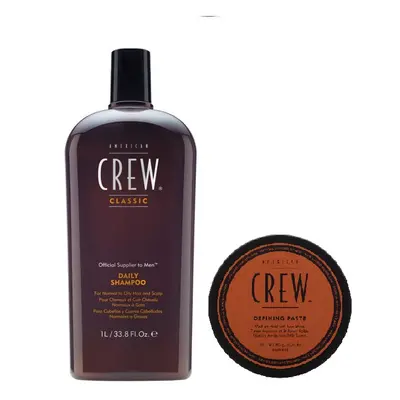 American Crew Daily Moisturizing Shampoo 1000ml and Defining Paste 85g