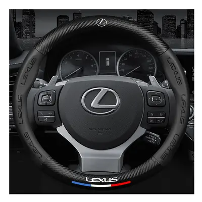 (Black) 3D Embossing Car Steering Wheel Cover For Lexus GS300 ES330 ES350 NX300H ES300 IS300 GX4