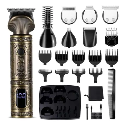 Beard Trimmer Kit Professional Hair Clipper Trimmer Zero Gapped T-Blade Trimmer Electric Shaver 