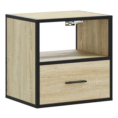 (sonoma oak, pcs) vidaXL Wall-mounted Bedside Cabinet Smoked Oak 40x31x39.5 cm cabinet