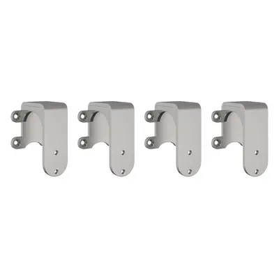 vidaXL Barn Door Bypass Brackets pcs for Round Rails Stainless Steel