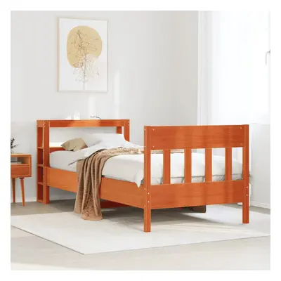 vidaXL Bed Frame without Mattress Wax Brown 90x190 cm Single Solid Wood Pine