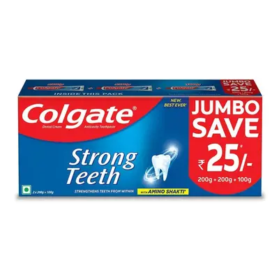 Colgate Strong Teeth Anticavity Toothpaste, 500g Saver Pack, India's No.1 Toothpaste Brand, Amin