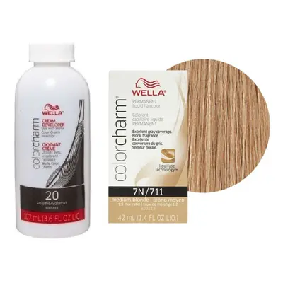 (7N + Developer (Vol. 20) 3.6oz ) Wella Color Charm Permanent Liquid Haircolor