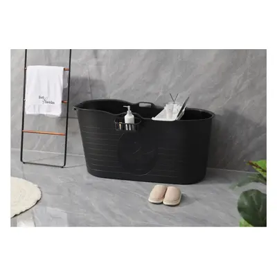 Fimous Bathtub Adults Freestanding Bath for Hot Bath Ice Bath Black