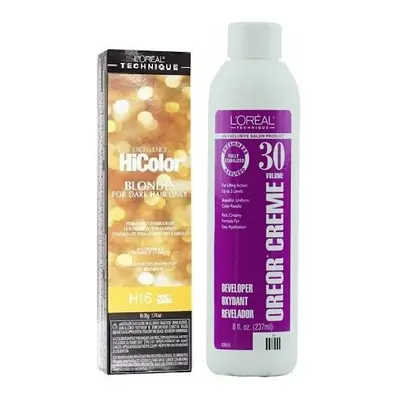 (H16+Dev(Vol.30)8oz) L'Oreal Honey Blonde H16 Excellence HiColor BLONDES For Dark Hair Only