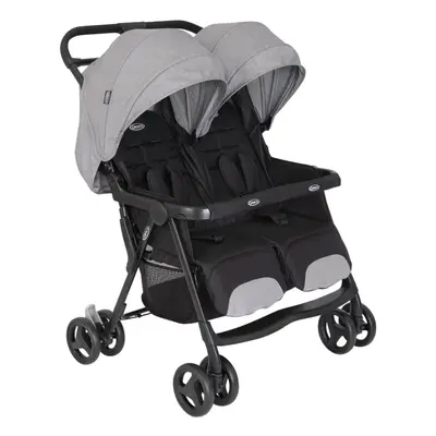 Graco DuoRider Lightweight Double Pushchair, Suitable from birth to approx. years, Steeple Gray 