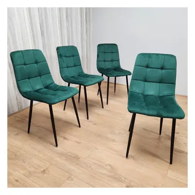 KOSY KOALA Dining Chairs Set Of Green Tufted Chairs Velvet Chairs