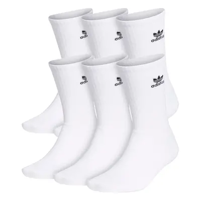 adidas Originals unisex adult Trefoil Crew (6-pair) Socks White Larg