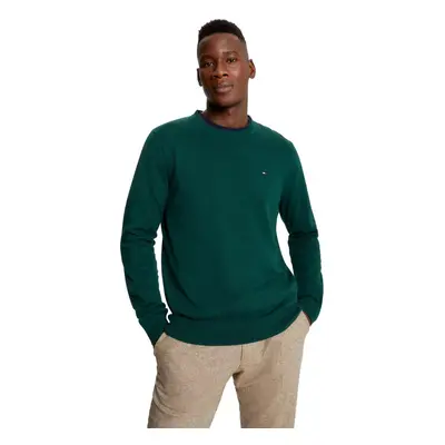 Tommy Hilfiger Mens Solid Crewneck Pullover Sweater Huntergreen