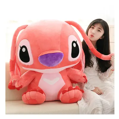 (Pink, 50cm) Lilo & Stitch Lovers Stitch Stuffed Teddy Pillow Children Toy Birthday Present Gift