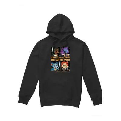 (S, Black) Star Wars Mens Young Jedi Adventure Among The Stars Hoodie