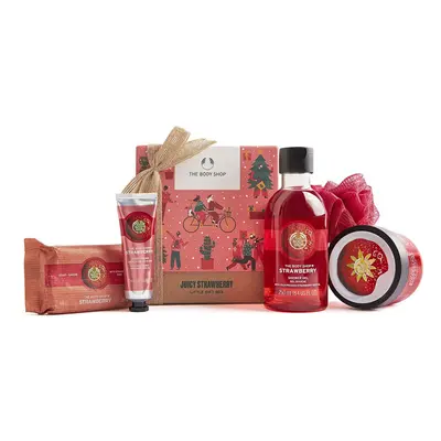 The Body Shop Juicy Strawberry Festive Pampering Essentials Body Yogurt Soap hand cream shower g