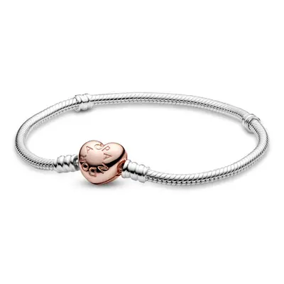 PANDORA Silver W Rose Heart Clasp