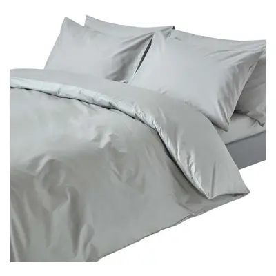 (Single, Silver) Duvet Cover with Pillowcase Thread count