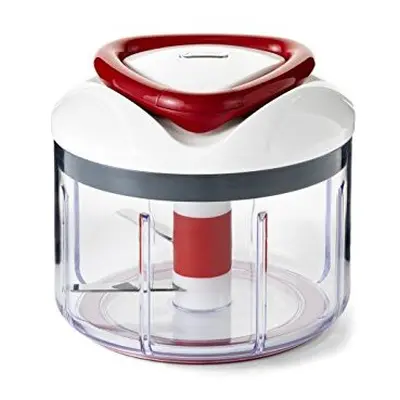 E910015 Easy Pull Food Processor, 75cl Capacity, Plastic/Stainless Steel, White/Red, Manual Hand