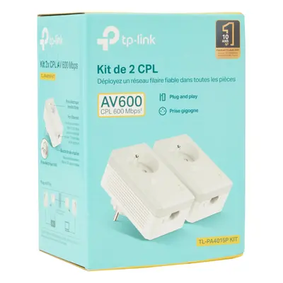 CPL AV500 (600 Mbps Debit), Port Fast Ethernet, Prise Integrated French Version, Pack of CPL (TL