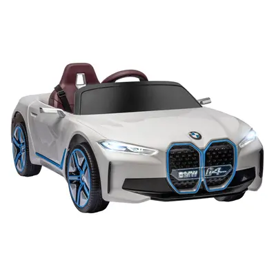 HOMCOM BMW i4 Licensed 12V Kids Electric Ride-On Car w/ Remote Control - White