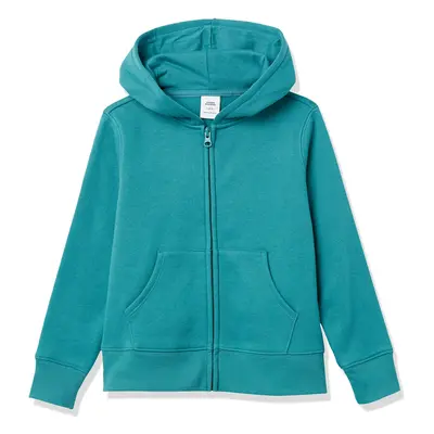 Amazon Essentials Girls' Fleece Zip-Up Hoodie Sweatshirt Teal Blue X