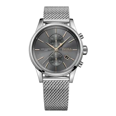 NEW HUGO BOSS MENS STAINLESS STEEL MESH GREY DIAL JET FASHION WATCH UK