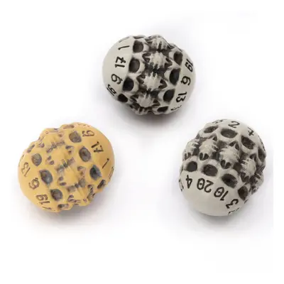 D20 Dice Set - Set of Three Sided Dice - Skull & Bone Themed RPG Dice. Cool & Unique Gift for Du