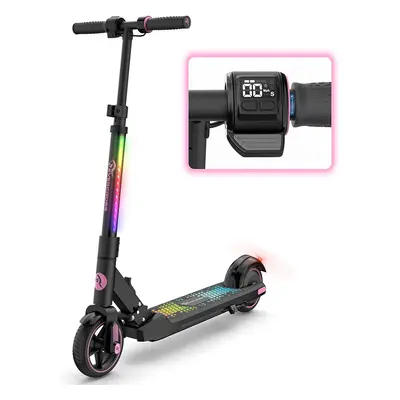 EV06C Electric Scooter, 6.5'' Foldable Electric Scooter for Kids Ages 6-12, up to KM/H & KM, LED