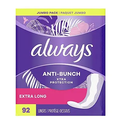 Always Dailies Extra Protection Long Liners, 92Count