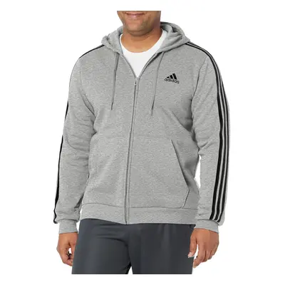 Adidas Men's Standard Essentials Fleece 3-Stripes Full-Zip Hoodie Med