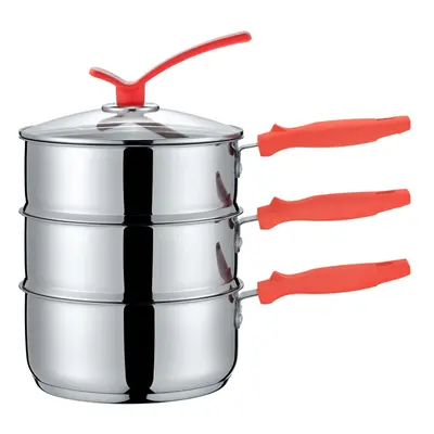 CONCORD Quart Premium Double Boiler - Stainless Steel Multi Pot Steamer Cookware Tiers (Inductio