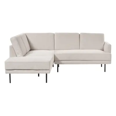 Right-Hand Corner Sofa BREDA Fabric Light Beige Right Hand