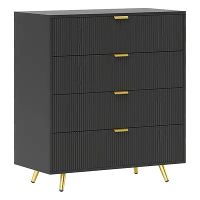 HOMCOM Chest of Drawers with Drawers for Bedroom, Living Room, Black