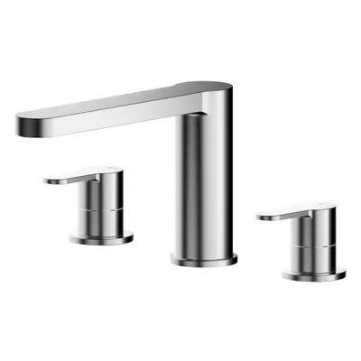 Contemporary Round Deck Mounted Tap Hole Bath Filler Tap - Chrome